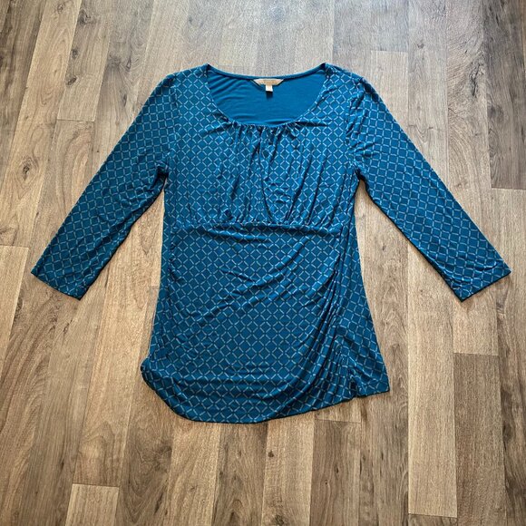 Banana Republic Factory Blue Long Sleeve Blouse Size Medium - Picture 1 of 9
